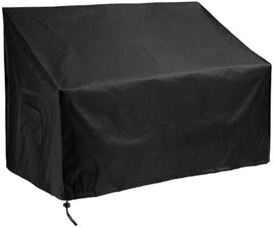 China Waterproof Polyester Fabric Chair Bench Cover Outdoor Black Patio 3 Chair Seat Covers for sale