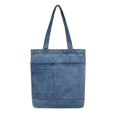 China arming & Korean women's class disarmament class student fashion style shoulder bag denim large capacity canvas handbag leisure casual shopping bag for sale