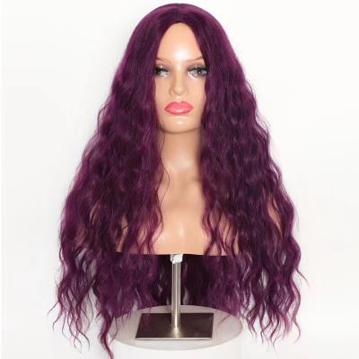 China 26 Inch Deep Wave Cheap Synthetic Hair Wigs For Colored Women Long Natural Wavy Synthetic Hair Wigs for sale