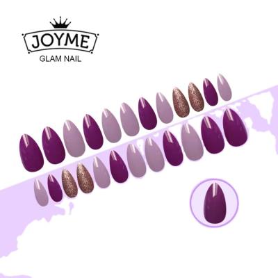 China 2021 Hot Sale Wholesale Pure Colored Matte False Nails Full Cover Oval Artificial Nail Easy Wear Tips Oval Press On Nails for sale