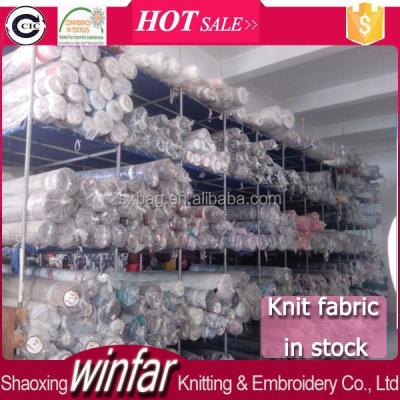 China Shaoxing Winfar Manufacture Clearance Textile Knit Stock Fabric Cloth Lot For Sale Stock Lot for sale