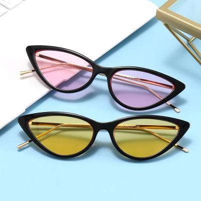 China New Arrival Fashionable And Durable Triangle Shape Retro Vintage PC Lens Cateye Sun Glass Cat Eye Frame Sunglasses for sale