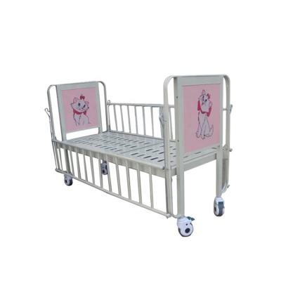 China Metal children crank manual bed medical pediatric bed BT-AB002 1 for hospital side rails back wheels lift price for sale