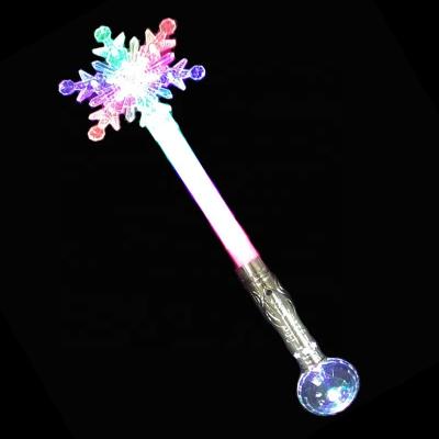 China Festival Party Toys Multicolor LED Snowflake Frozen Magic Wand, Fairy Magic Wand, Princess Wand Star Wand LED Light Magic Wand Glow Flashing Magic Wand for sale