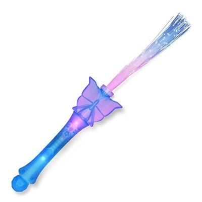 China ABS LED Light Up Fiber Optic Butterfly Magic Wands, Glow Stick Magic Wand, LED Magic Wand Light Flashing Toy for Princess Girls Themed Party for sale