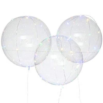 China Funny Handheld Version 20 Inch Bubble BoBo Balloon LED String Lights, 3 Modes Flashing Lights Birthday LED Glowing Bubble Balloon for sale