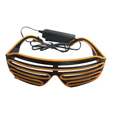 China Cosplay Led Light Up Shutter Party Glass LED Neon Light Monocle EL Wire DJ Flashing Sunglasses EDM Costume for sale