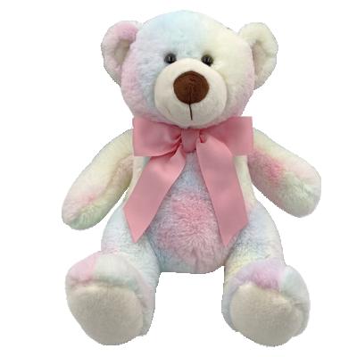 China Plush New Tie Dye Color Teddy Plush Bear Doll Stuffed Plush Toys For Children Birthday Gift for sale