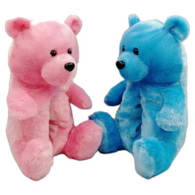 China Amazon OEM/ODM factory wholesale custom hot sale plush toy plush teddy bear fashion slippers 12inch (8.5inch internal) for sale