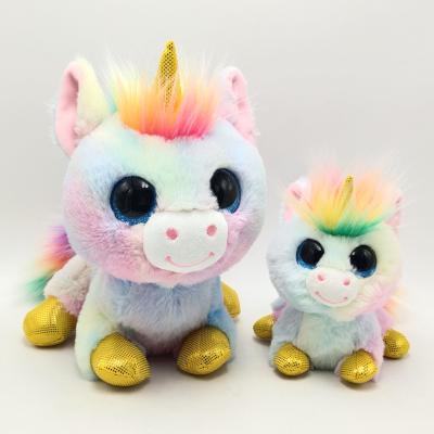 China OEM Custom Design Plush Unicorn Dye Gift Link Toy Hot Selling Colorful Customized Logo And 8in Size Soft Stuffed Plush Toys for sale