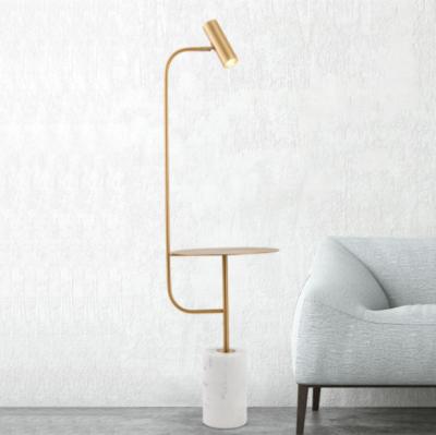 China Modern Gold LED Floor Lamp Modern Decoration Marble Low Floor Lamp Contemporary Floor Stand Lamp for sale