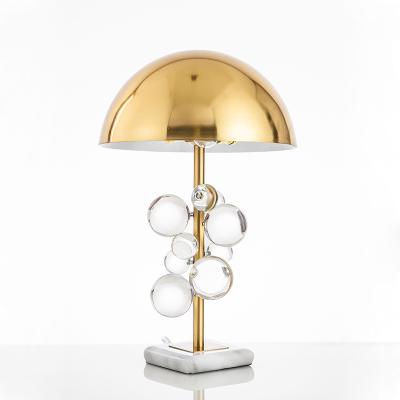 China 2020 hot sale quality modern gold metal bedroom marble base modern table lamp for sale