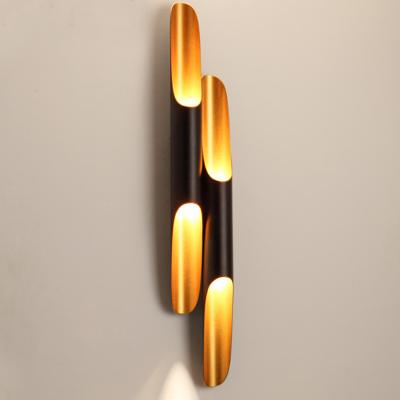 China Zhongshan Modern Hot Selling Modern Tube Wall Lamp Black/Gold Led Bamboo Wall Lights For Home for sale