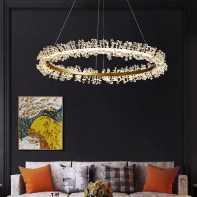 China Modern Modern LED Crystal Pendant Lamp Romantic Round Chandelier for sale