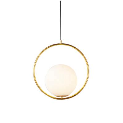 China Modern Modern Gold Metal Glass Ball Lighting Lead Glass Pendant Lamp For Living Room for sale