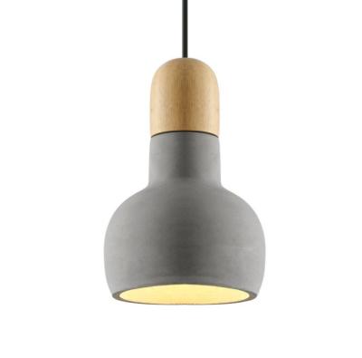 China Dining Light Decoration Lamp Wood Cement Modern Nordic Hanging Pendant Lamp for sale