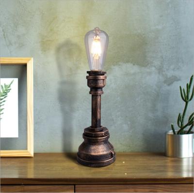 China Contemporary industrial vintage desk lamp pipe table lamp metal lighting attic table lamp for sale