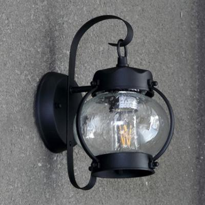 China Black Outdoor Wall Mount Hotel Wall Lantern Light Fixture Outdoor Led Outdoor Lighting Porch Light With Low E27 Socket for sale