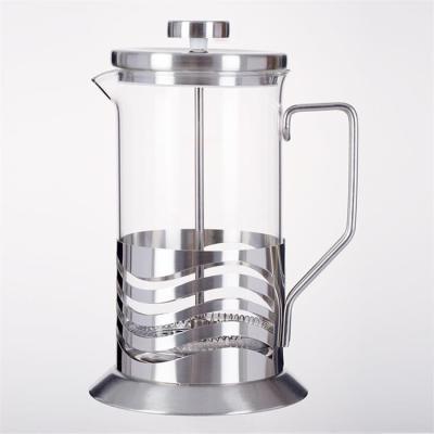 China WITH LID Classic Gift Sets Coffee Maker Borosilicate Body 304 Stainless Steel Filter Coffee Maker Transparent French Press for sale