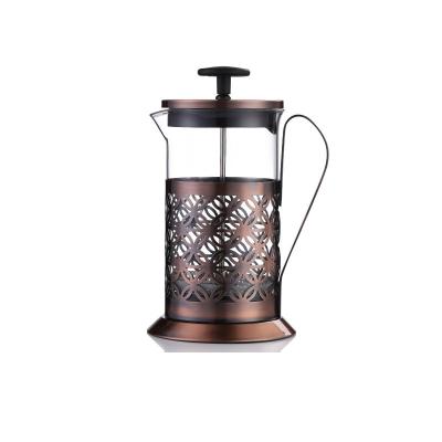 China WITH LID New Design High Borosilicate Glass Material Coffee Pot Stainless Steel French Press for sale