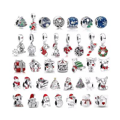 China Thailand Factory Wholesale CLASSIC S925 Pandoraer Silver Bracelet Beaded Christmas Series Gifts Santa Claus Cup Gift Box Snowflakes for sale