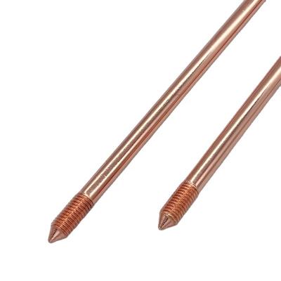 China High Quality Lightning Protection China Factory Double Threaded Pure Copper Ground Rod for sale