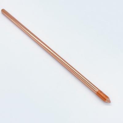 China Lightning Protection HUAYIXUN Factory OEM Copper Plated Steel Threaded Ground Rod for sale