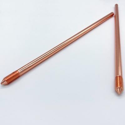 China Safe Lightning Protection HUAYIXUN Lightning Protection Threaded Copper Clad Steel Ground Rod for sale