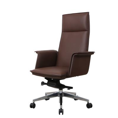 China Brown Ergonomic Office Leather Chair Executive SGS BIFMA Certification for sale