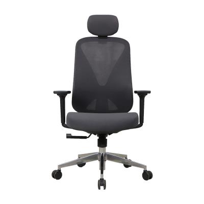 China PU Pad High Back Black Breathable Ergo Infinity Mesh Chairs With Headrest And Lumbar Te koop