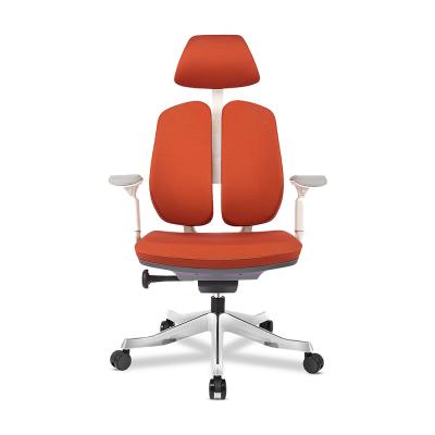 China 3D Regelbare Armsteun van leer de Ergonomische Mesh Executive Chair Orange Posture Te koop