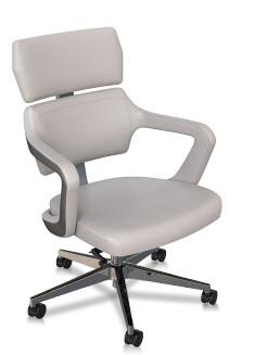 China PU Leather Middle Back Pain Office Chair Swivel Ergonomic Leather Chair for sale