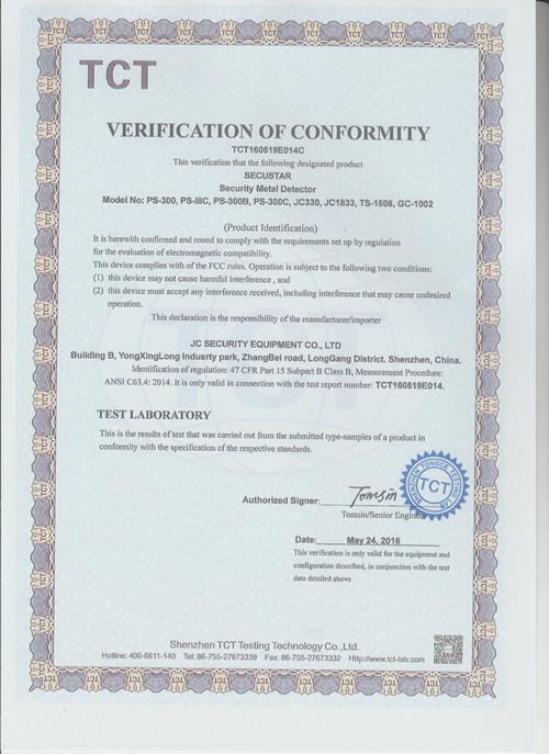 FCC - JC Security Equipment Co., Ltd