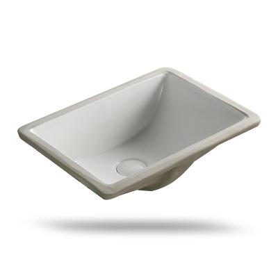 China Easy Clean Custom Sanitary Ware Hotel Bathroom White Rect Ceramic Under Counter Wash Basin for sale