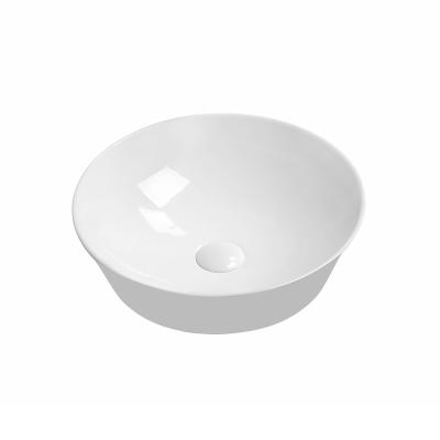 China Easy Clean European Ceramic Bathroom Sink Table Top Decorative Round Wash Basin for sale