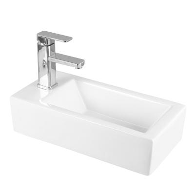 China Excellent Clean Design Easy Wash Semi Ceramic Wall Hung Basin Wholesale Small Wall Hung Wash Basins for sale