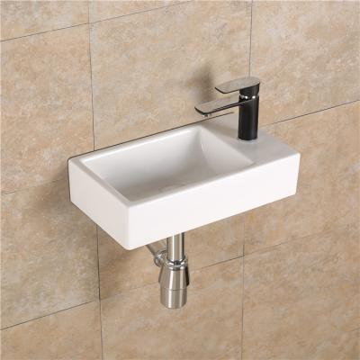 China Easy Clean Modern Solid Exterior Wall Hung Wash Basins Wholesale Sanitary Ware Ceramic Wall Hung Basin for sale