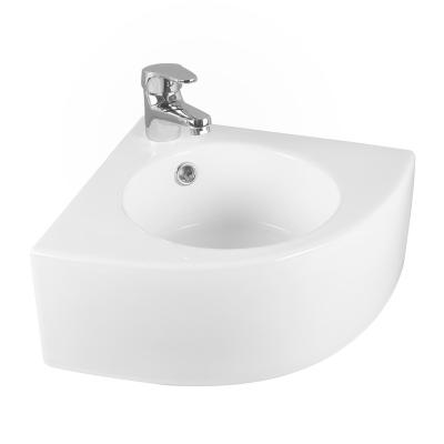 China Chaozhou Design Easy Clean Wall Hung Small Corner Ceramic Sink Bathroom Ceramic Wall Hung Wash Basin for sale