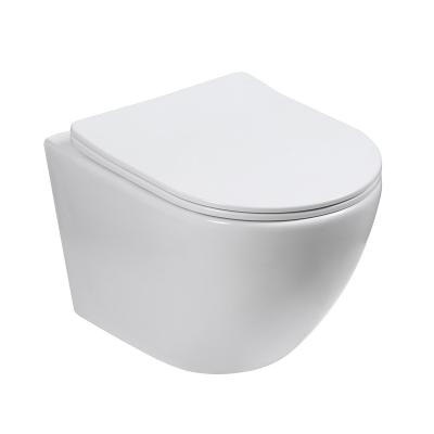 China European Modern Wall Hung Toilet Ceramic Washdown Wc Double-flow Wall-hung Toilet for sale