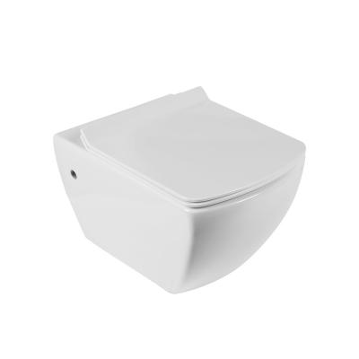 China Double-Flow Modern Design European Sanitary Ware Wall Hung Toilet Ceramic WC Wall Hung Wate Cabinet for sale