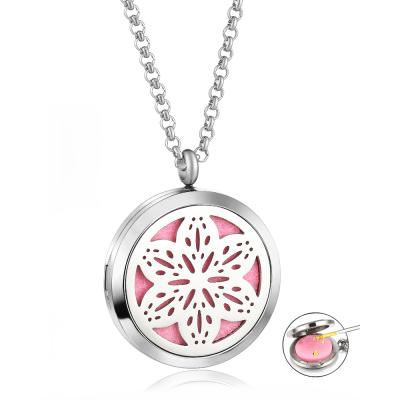 China Small Perfume Essential Oil Titanium Steel Hollow Pendant Necklace CLASSIC Pendant for sale