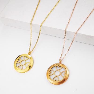 China European and American fashion retro vintage hollow clavicle chain men's and women's love pendant necklace for sale