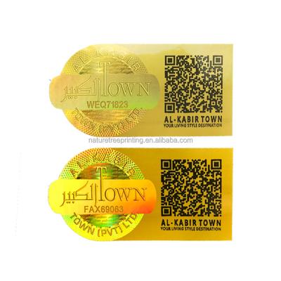 China 3D Holographic High Quality Laser Security Label Eu Digital QR Code Void Hologram for sale