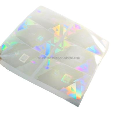 China Transparent Holographic ID Card Overlay Sticker With Leaf Shape for sale