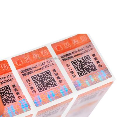 China Holographic Stamp Allowing To Print QR Codes Text Graphic Holographic Scratch Sticker for sale