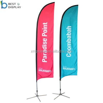 China FLY Advertising Outdoor Use Exhibition Event Feather Flag Flying Beach Flag Banner Stand Teardrop Flag for sale