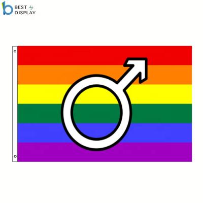 China 100D Custom Printed Flag FLYING Polyester LGBT Rainbow Gay Pride Flag for sale