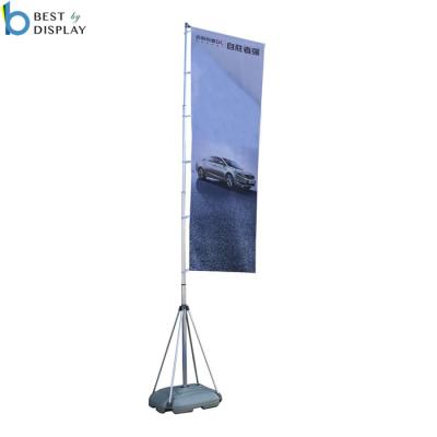 China FLYING telescopic flag 3M, 5M, 7M water injection base flag pole with flag banner for sale