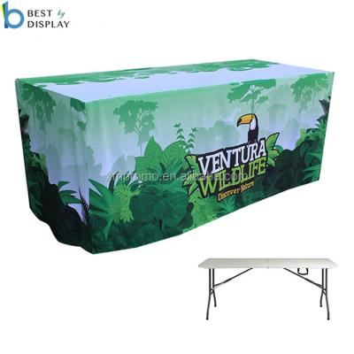 China Disposable Table Cloth Factory Product Wholesale Custom Print Fitted Polyester Table Cloth for sale