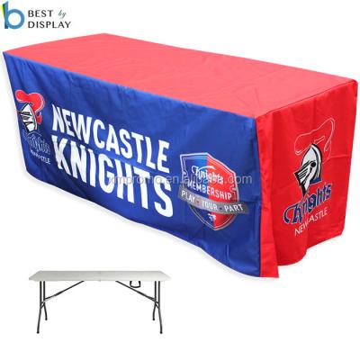 China 8ft Custom Printed Decorative Disposable Event Table Cover Fitted Table Covers for sale